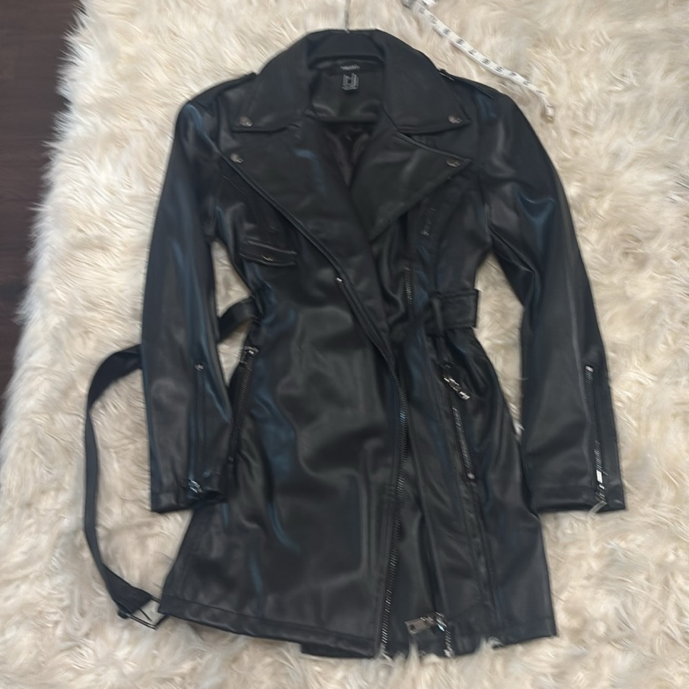 Forever 21 PU leather trench size XS